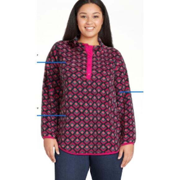Terra & Sky Women’s Plus Size Quarter Snap Faux Sherpa Pullover, SIZE 2XL, 20-22 - Picture 8 of 8